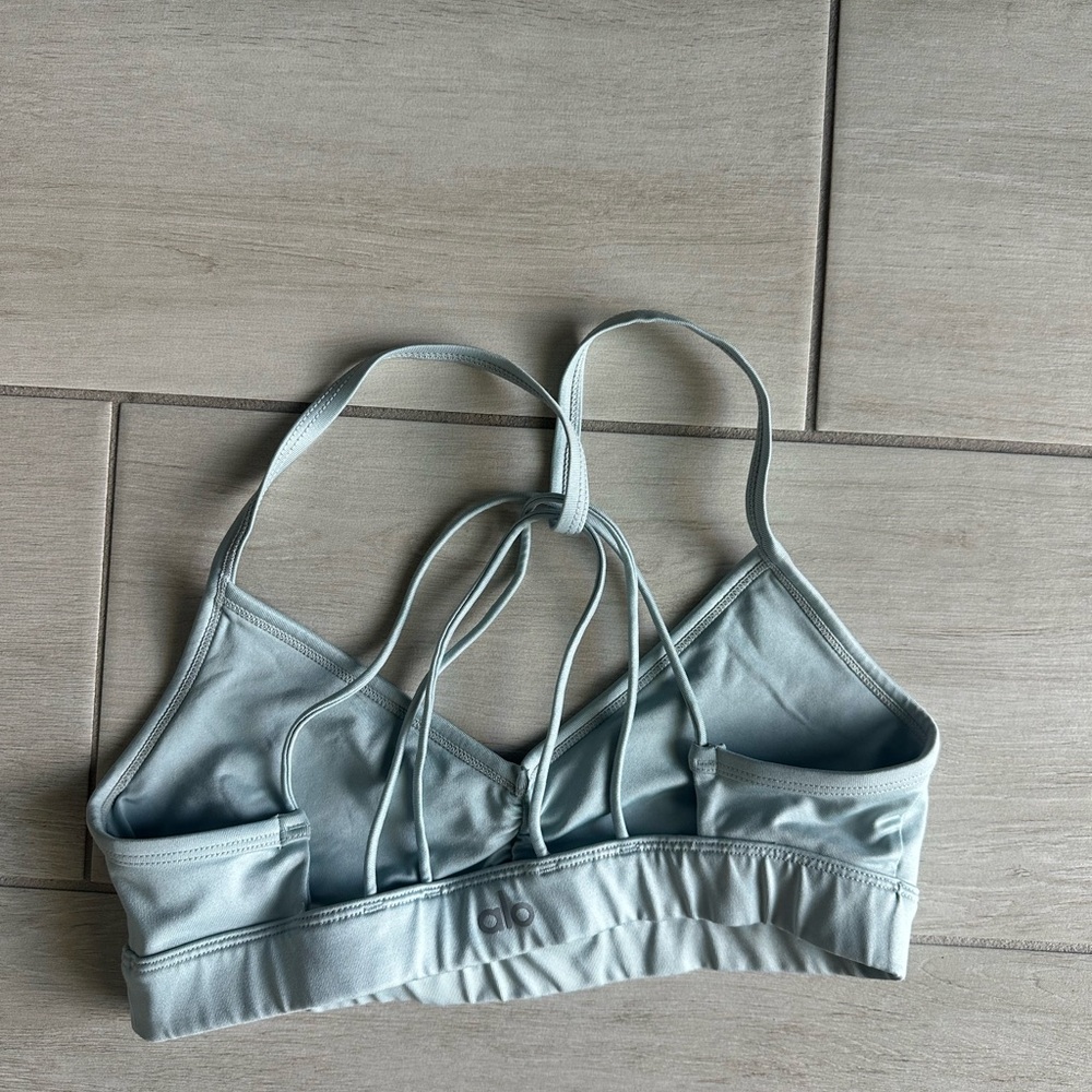 Alo Yoga Light Blue Strappy Sports Bra